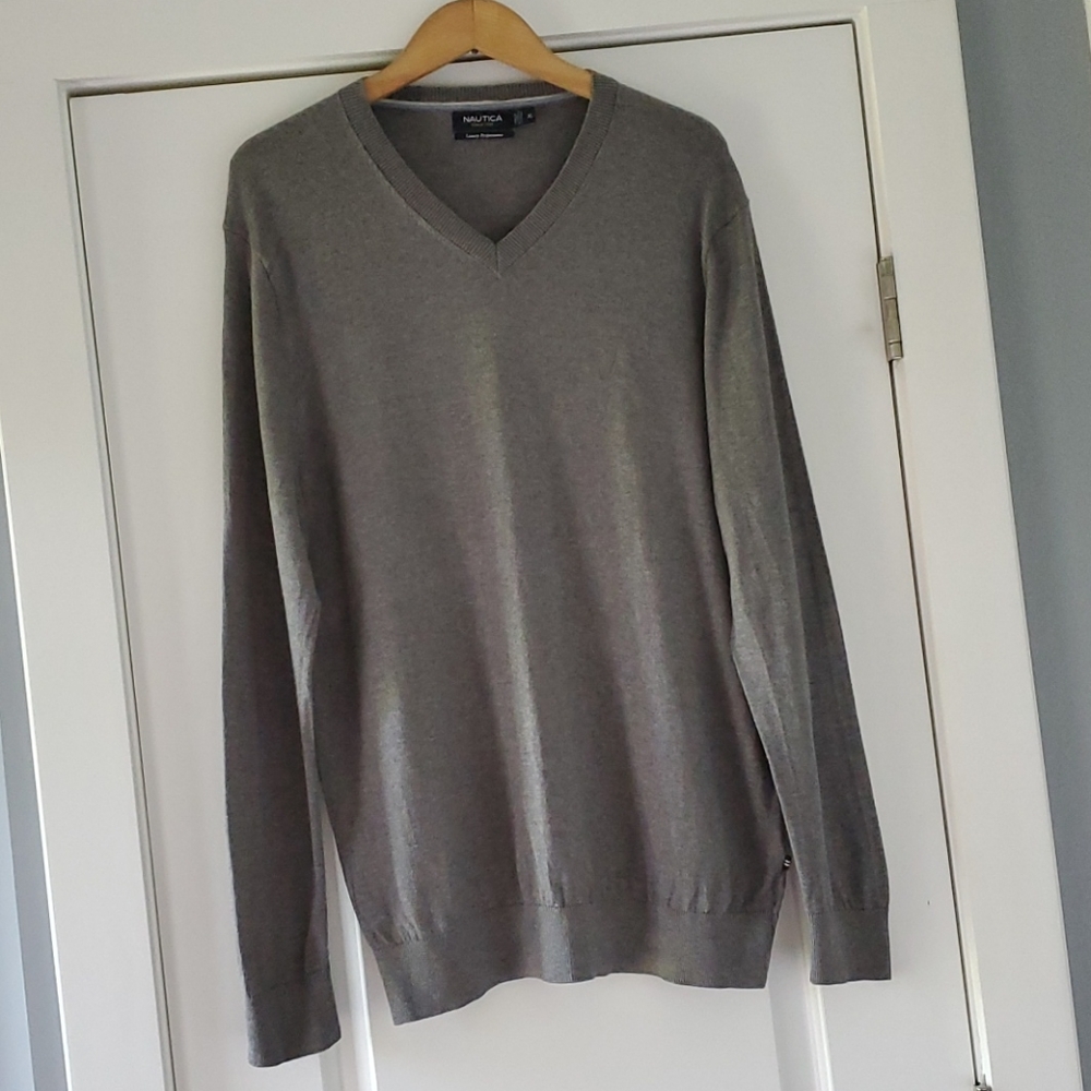 Nautica v-neck gray sweater!